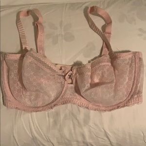 Pink lace bra